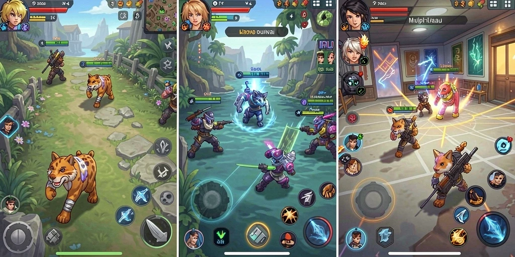 Screenshot menampilkan karakter utama dengan desain yang menarik.