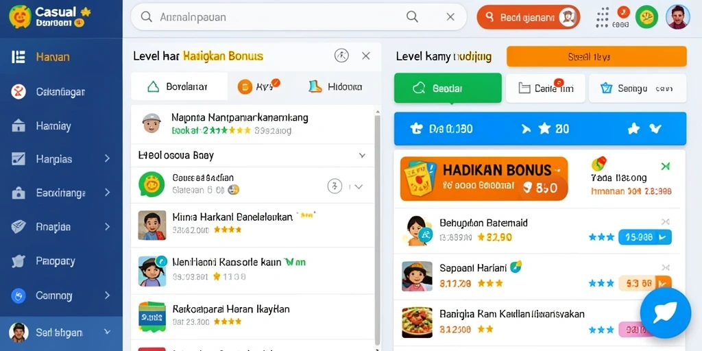 Tampilan awal permainan dengan pilihan karakter yang menarik.